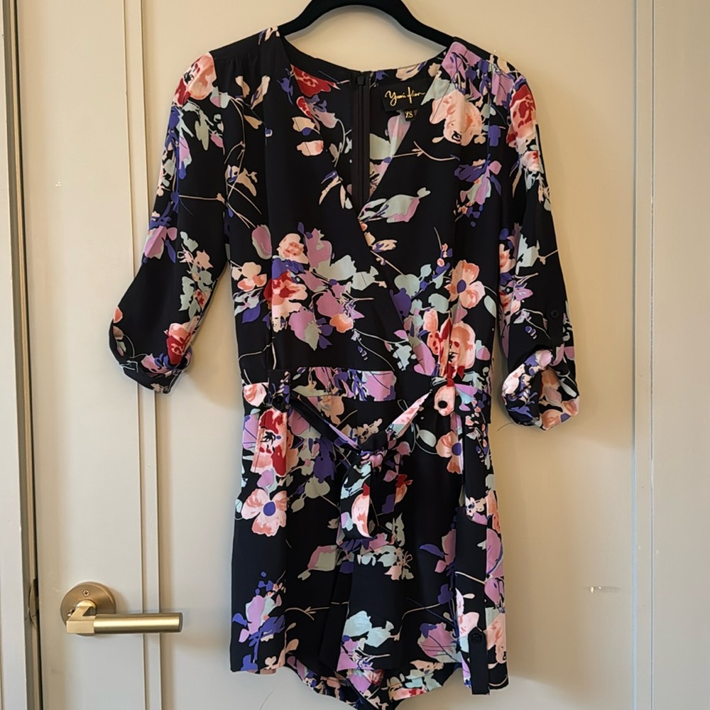 Yumi Kim Floral Romper 100% Silk Size XS